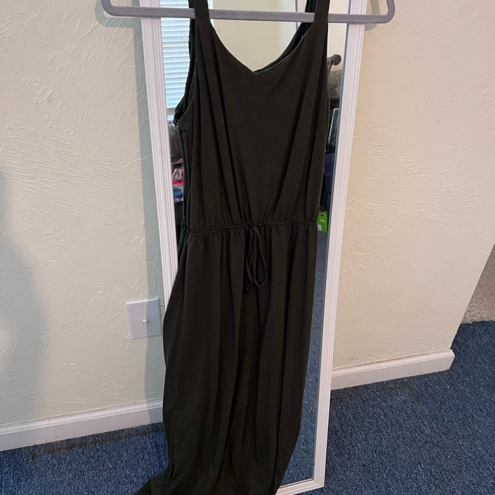 Olive green long dress